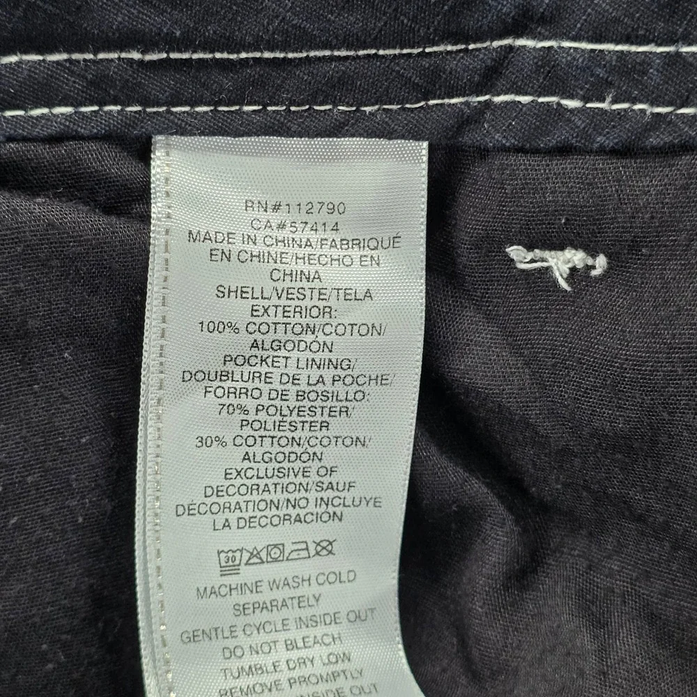 True Religion Mens Black Ripstop Contrast Stitch Cargo Pants Size 33 Utility